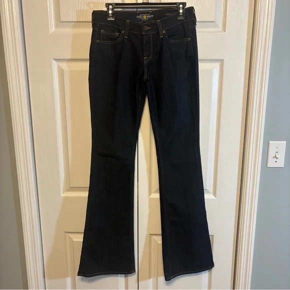 Lucky Brand Charlie Flare Fit Blue Dark Wash Jeans Womens 4x27 - Picture 1 of 11